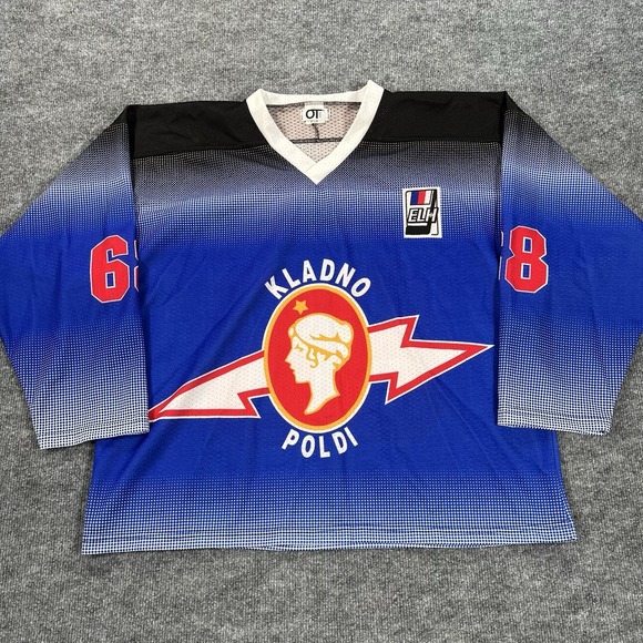 Vintage Jaromir Jagr Kladno Poldi ELH Czech Hockey Jersey‎ Mens Medium OT Sports